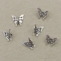 ZAW324 Zawieszki charm przekładka metalowa MOTYL motylki 3D 5szt