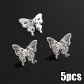 ZAW324 Zawieszki charm przekładka metalowa MOTYL motylki 3D 5szt
