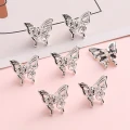 ZAW324 Zawieszki charm przekładka metalowa MOTYL motylki 3D 5szt