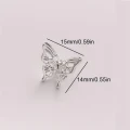 ZAW324 Zawieszki charm przekładka metalowa MOTYL motylki 3D 5szt