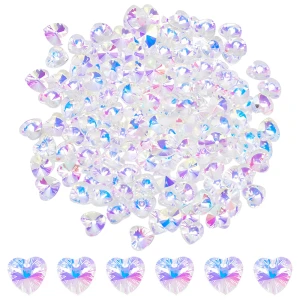 ZAW325 Zawieszki kryształowe Crystal AB SERCE serduszka serduszko 5szt 