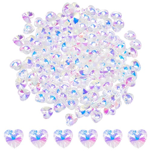 ZAW325 Zawieszki kryształowe Crystal AB SERCE serduszka serduszko 5szt