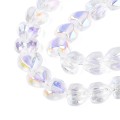 KSZ96 Piękne koraliki szklane serce serduszka 5szt opalizujące crystal AB