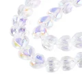 KSZ96 Piękne koraliki szklane serce serduszka 5szt opalizujące crystal AB