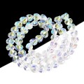 KSZ96 Piękne koraliki szklane serce serduszka 5szt opalizujące crystal AB