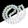 KSZ96 Piękne koraliki szklane serce serduszka 5szt opalizujące crystal AB