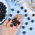 duże koraliki akrylowe 12.5mm kostka do gry kostki czarne