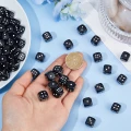 duże koraliki akrylowe 12.5mm kostka do gry kostki czarne