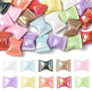 KOK220 Koraliki akrylowe cukierki SWEET candy króliczki opalizujące duże 5szt MIX
