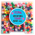KOP86 Zestaw Dekrynka koraliki kandi oponki akryl 9mm bransoletki pony 400szt mix kaseta