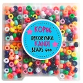 KOP86 Zestaw Dekrynka koraliki kandi oponki akryl 9mm bransoletki pony 400szt mix kaseta