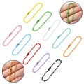Zestaw łańcuszek kulkowy z zapięciem 2.5mm 12cm 50szt mix w pudełku