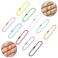 Zestaw łańcuszek kulkowy z zapięciem 2.5mm 12cm 50szt mix w pudełku