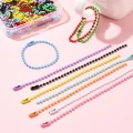 Zestaw łańcuszek kulkowy z zapięciem 2.5mm 12cm 50szt mix w pudełku