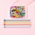 Zestaw łańcuszek kulkowy z zapięciem 2.5mm 12cm 50szt mix w pudełku