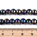 Koraliki szklane kule okrągłe CZARNE opalizujące 6mm