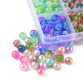 Zestaw koralików akrylowych kule kulki 8 mm crackle i perełki do biżuterii