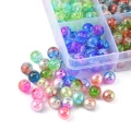 Zestaw koralików akrylowych kule kulki 8 mm crackle i perełki do biżuterii