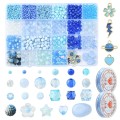 Duży zestaw NIEBIESKI morski OCEAN koraliki + zawieszki do biżuterii