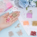 Duży zestaw koralików akrylowych i szklanych PINK kawaii sakura RÓŻOWY do biżuterii