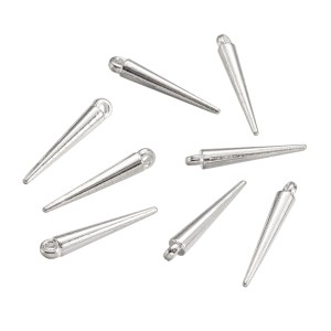 ZAW340 Zawieszki metalowe kolce kolec 21mm goth alternative punkt platynowe 10szt