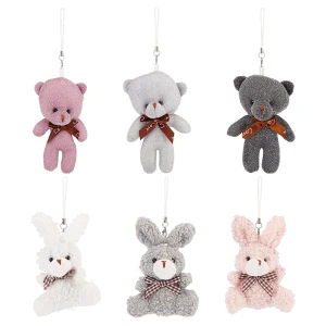 ST30 Zestaw smycz do telefonu breloki cute misie i króliczki plusz 6 sztuk