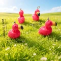 ZAW344 Zawieszki akrylowe z żywicy różowy flaming ptaki KAWAII 2szt