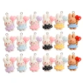 ZAW347 Zawieszki z żywicy króliczki królik bunny balonik serduszko 6szt mix