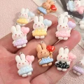ZAW347 Zawieszki z żywicy króliczki królik bunny balonik serduszko 6szt mix