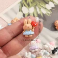 ZAW347 Zawieszki z żywicy króliczki królik bunny balonik serduszko 6szt mix