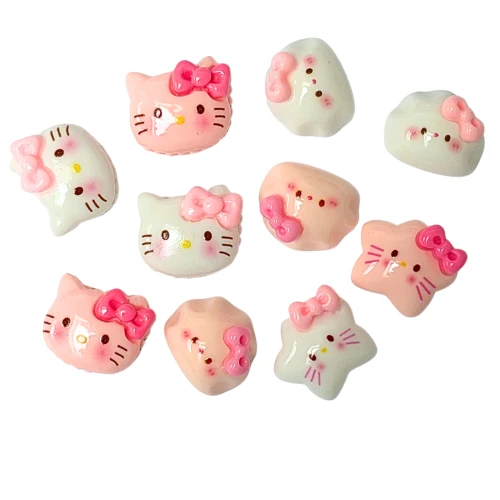 KAB13 Kaboszon ozdoby do wykonania zawieszki Kitty Jellycat pierożki gwiazdki 10szt mix