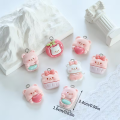 ZAW352 Zawieszki z akrylowej żywicy misie miś truskawka jellycat 5szt zestaw
