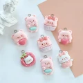 ZAW352 Zawieszki z akrylowej żywicy misie miś truskawka jellycat 5szt zestaw