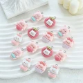 ZAW352 Zawieszki z akrylowej żywicy misie miś truskawka jellycat 5szt zestaw