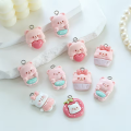 ZAW352 Zawieszki z akrylowej żywicy misie miś truskawka jellycat 5szt zestaw