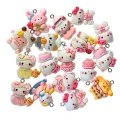 ZAW353 Zawieszki z akrylowej żywicy zwierzątka jellycat kotki Kitty i inne mix 5szt
