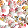 ZAW353 Zawieszki z akrylowej żywicy zwierzątka jellycat kotki Kitty i inne mix 5szt