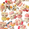 ZAW353 Zawieszki z akrylowej żywicy zwierzątka jellycat kotki Kitty i inne mix 5szt