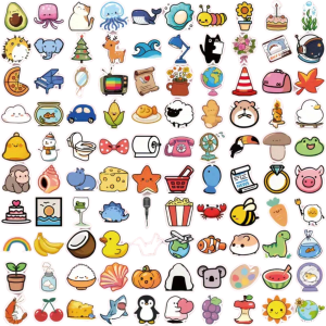 W76 Naklejki STICKER BOMB WLEPY wlepki KRESKÓWKA MIKS MINI 100szt