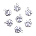 ZAW355 Zawieszki charm metalowe łapka łapa psia kota do bransoletek 5szt