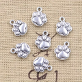 ZAW355 Zawieszki charm metalowe łapka łapa psia kota do bransoletek 5szt