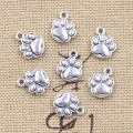 ZAW355 Zawieszki charm metalowe łapka łapa psia kota do bransoletek 5szt