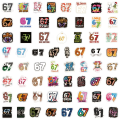 W256 Naklejki STICKER BOMB WLEPY wlepki 67 six seven sześć siedem 61szt