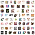 W256 Naklejki STICKER BOMB WLEPY wlepki 67 six seven sześć siedem 61szt