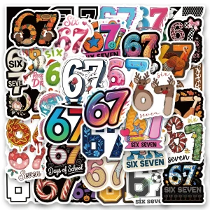 W256 Naklejki STICKER BOMB WLEPY wlepki 67 six seven sześć siedem 61szt