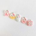 ZAW356 Zawieszki z akrylowej żywicy zwierzątka jellycat kotki Kitty ciastko czekoladka 7szt