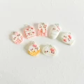 ZAW356 Zawieszki z akrylowej żywicy zwierzątka jellycat kotki Kitty ciastko czekoladka 7szt