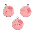 ZAW357 Zawieszki zawieszka z akrylowej żywicy ciasteczko jellycat herbatnik różowa 1szt