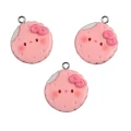 ZAW357 Zawieszki zawieszka z akrylowej żywicy ciasteczko jellycat herbatnik różowa 1szt