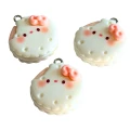 ZAW358 Zawieszki zawieszka z akrylowej żywicy ciasteczko jellycat herbatnik biała 1szt